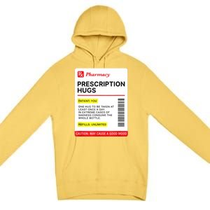 Prescription Hugs Funny Label Lazy Halloween Costume Party Premium Pullover Hoodie