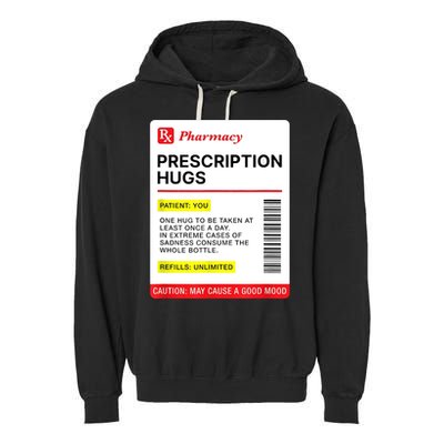 Prescription Hugs Funny Label Lazy Halloween Costume Party Garment-Dyed Fleece Hoodie