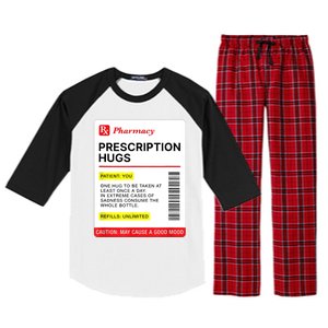 Prescription Hugs Funny Label Lazy Halloween Costume Party Raglan Sleeve Pajama Set