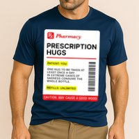 Prescription Hugs Funny Label Lazy Halloween Costume Party Cooling Performance Crew T-Shirt