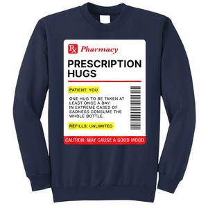 Prescription Hugs Funny Label Lazy Halloween Costume Party Sweatshirt