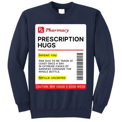 Prescription Hugs Funny Label Lazy Halloween Costume Party Sweatshirt