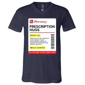 Prescription Hugs Funny Label Lazy Halloween Costume Party V-Neck T-Shirt