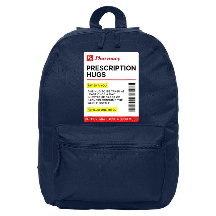Prescription Hugs Funny Label Lazy Halloween Costume Party 16 in Basic Backpack