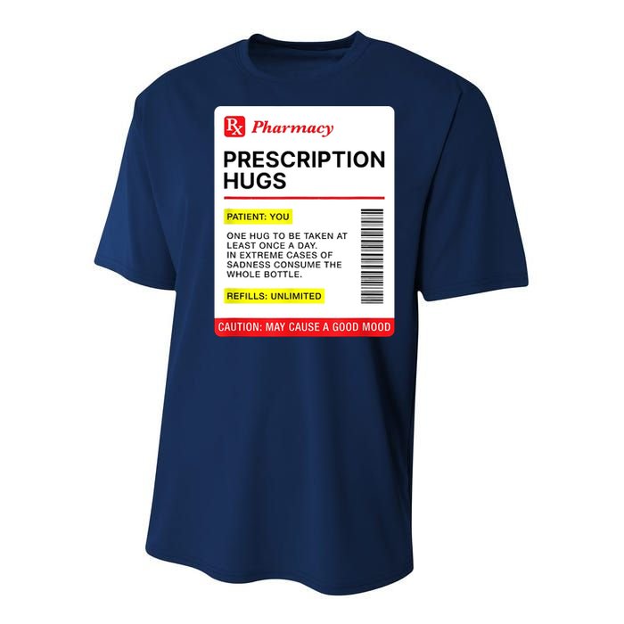 Prescription Hugs Funny Label Lazy Halloween Costume Party Youth Performance Sprint T-Shirt
