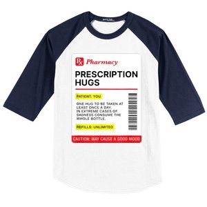 Prescription Hugs Funny Label Lazy Halloween Costume Party Baseball Sleeve Shirt