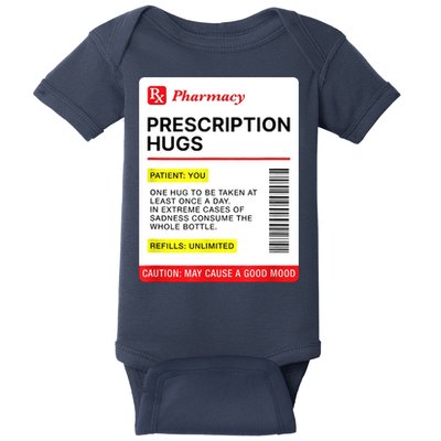 Prescription Hugs Funny Label Lazy Halloween Costume Party Baby Bodysuit