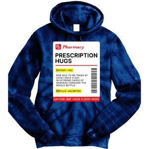 Prescription Hugs Funny Label Lazy Halloween Costume Party Tie Dye Hoodie