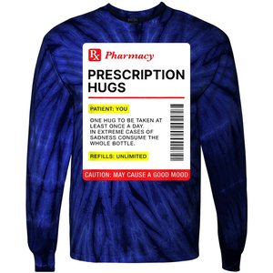 Prescription Hugs Funny Label Lazy Halloween Costume Party Tie-Dye Long Sleeve Shirt