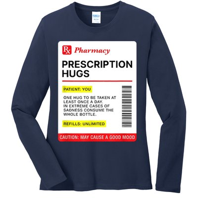 Prescription Hugs Funny Label Lazy Halloween Costume Party Ladies Long Sleeve Shirt