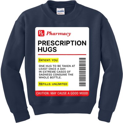 Prescription Hugs Funny Label Lazy Halloween Costume Party Kids Sweatshirt