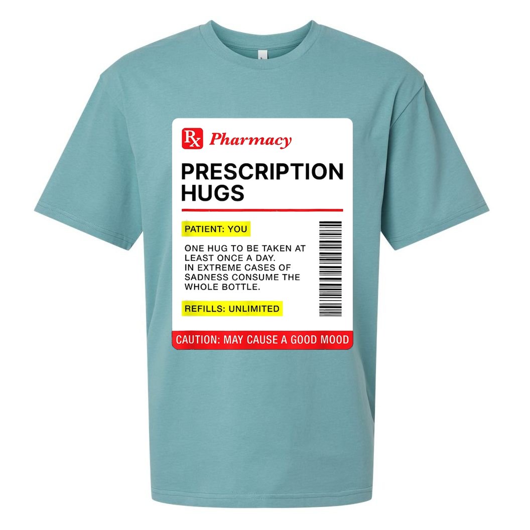 Prescription Hugs Funny Label Lazy Halloween Costume Party Sueded Cloud Jersey T-Shirt