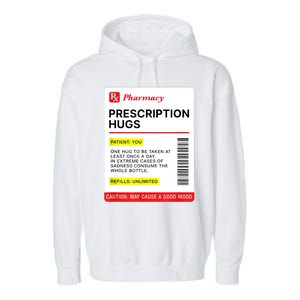 Prescription Hugs Funny Label Lazy Halloween Costume Party Garment-Dyed Fleece Hoodie