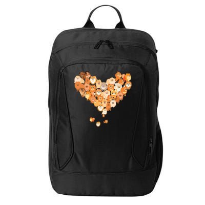 Pomeranian Heart Gift Dog Lover City Backpack