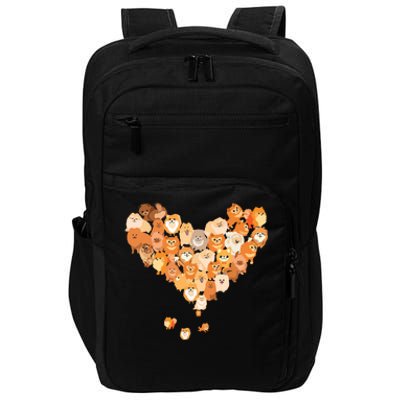 Pomeranian Heart Gift Dog Lover Impact Tech Backpack