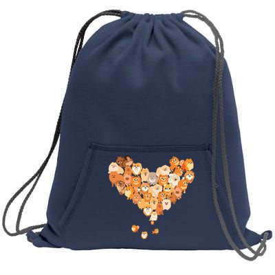 Pomeranian Heart Gift Dog Lover Sweatshirt Cinch Pack Bag