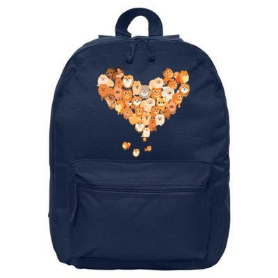 Pomeranian Heart Gift Dog Lover 16 in Basic Backpack