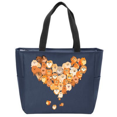 Pomeranian Heart Gift Dog Lover Zip Tote Bag