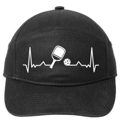 Pickleball Heartbeat Gift Pickleball Player Gift 7-Panel Snapback Hat