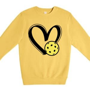 Pickleball Heart Great Gift Premium Crewneck Sweatshirt