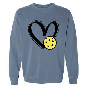 Pickleball Heart Great Gift Garment-Dyed Sweatshirt