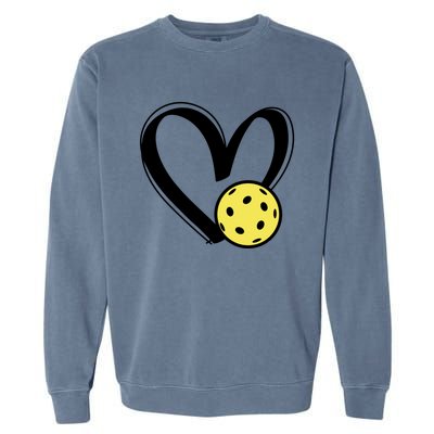 Pickleball Heart Great Gift Garment-Dyed Sweatshirt