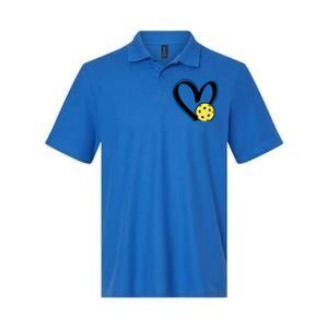 Pickleball Heart Great Gift Softstyle Adult Sport Polo