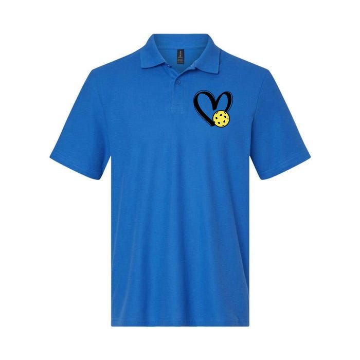 Pickleball Heart Great Gift Softstyle Adult Sport Polo