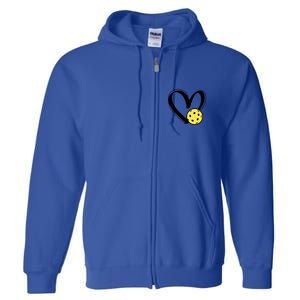 Pickleball Heart Great Gift Full Zip Hoodie