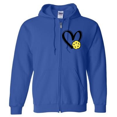 Pickleball Heart Great Gift Full Zip Hoodie