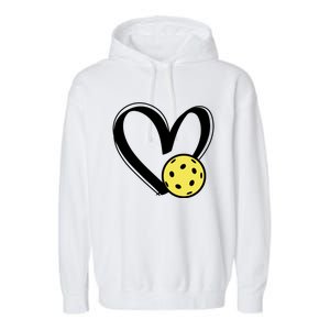 Pickleball Heart Great Gift Garment-Dyed Fleece Hoodie