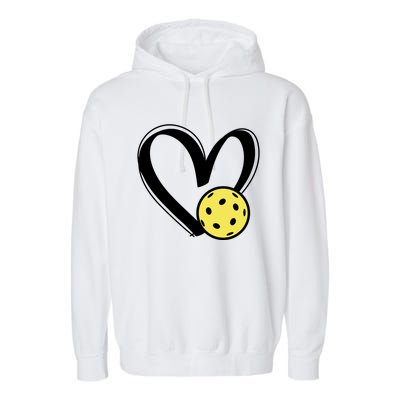 Pickleball Heart Great Gift Garment-Dyed Fleece Hoodie