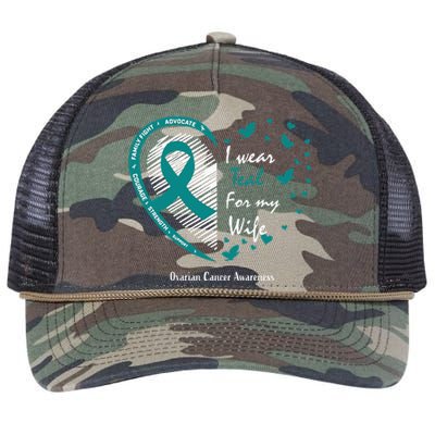 Products Husband Gifts Teal Wife Ovarian Cancer Awareness Retro Rope Trucker Hat Cap