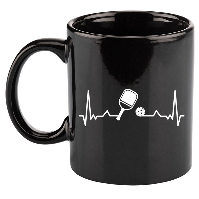 Pickleball Heartbeat Gift Pickleball Player Gift 11oz C Handle Ceramic Mug