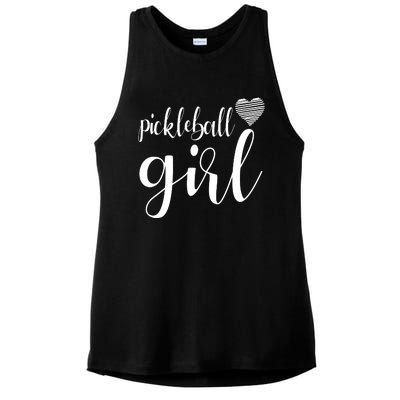 Pickleball Heart Girl Ladies PosiCharge Tri-Blend Wicking Tank