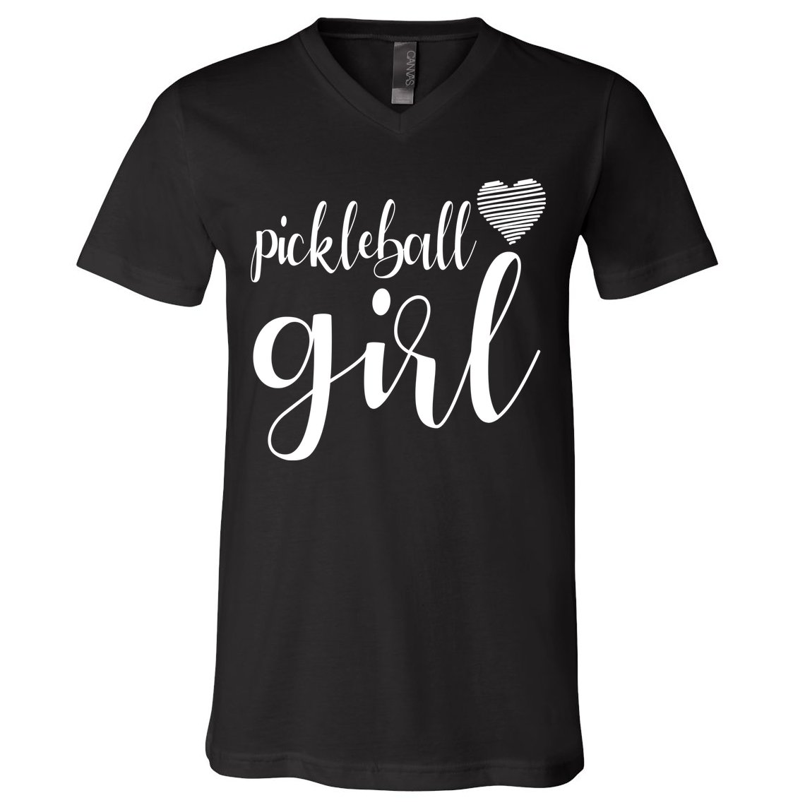 Pickleball Heart Girl V-Neck T-Shirt