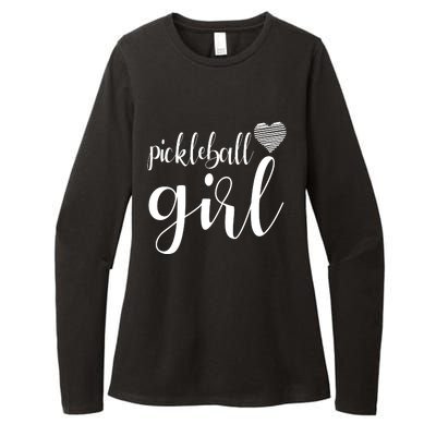 Pickleball Heart Girl Womens CVC Long Sleeve Shirt