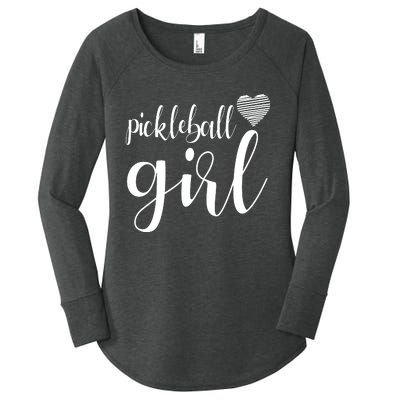 Pickleball Heart Girl Women's Perfect Tri Tunic Long Sleeve Shirt