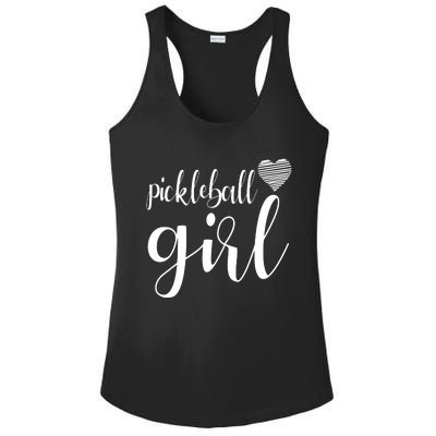 Pickleball Heart Girl Ladies PosiCharge Competitor Racerback Tank