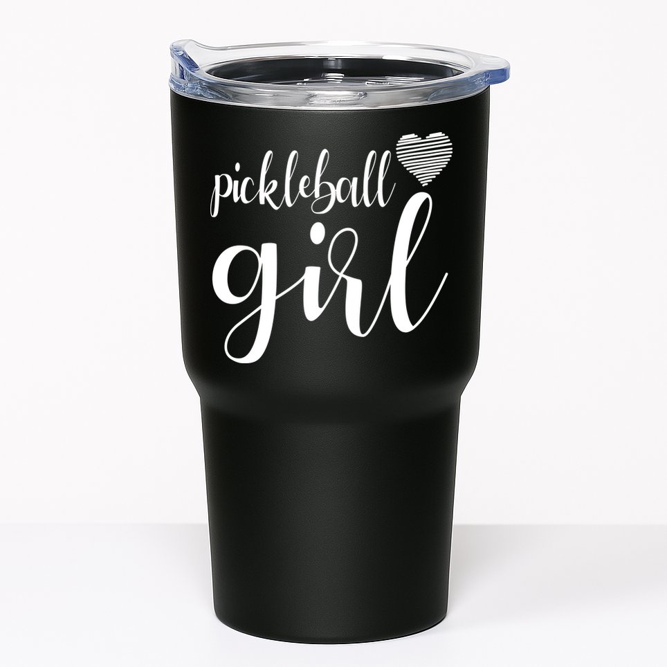 Pickleball Heart Girl Tumbler