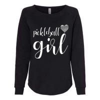 Pickleball Heart Girl Womens California Wash Sweatshirt