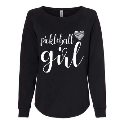 Pickleball Heart Girl Womens California Wash Sweatshirt