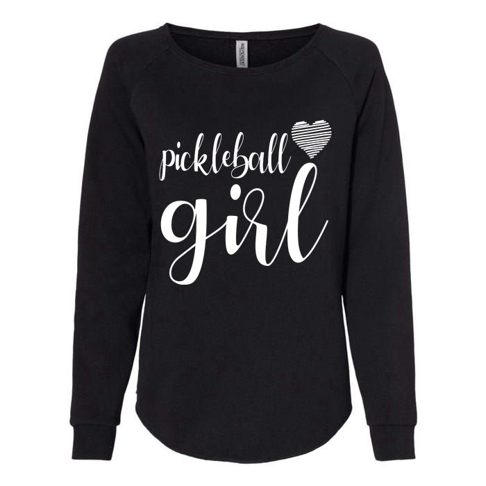 Pickleball Heart Girl Womens California Wash Sweatshirt