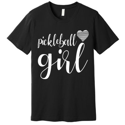 Pickleball Heart Girl Premium T-Shirt