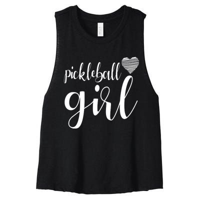 Pickleball Heart Girl Women's Racerback Cropped Tank