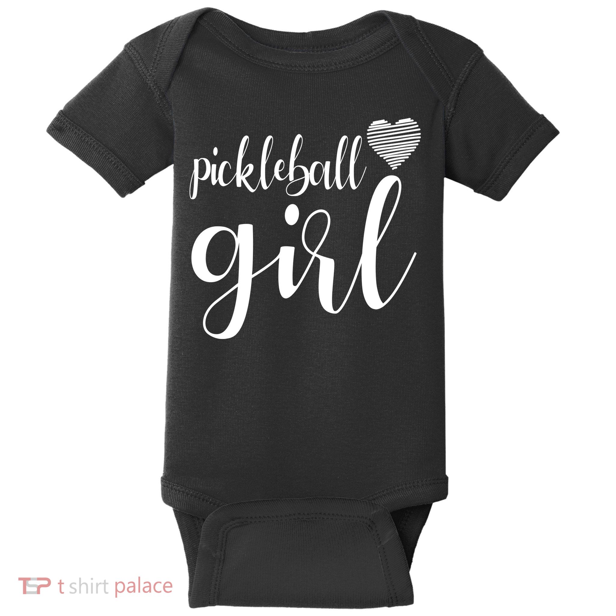 Pickleball Heart Girl Baby Bodysuit