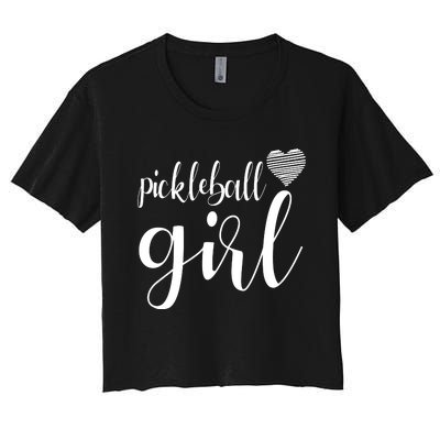 Pickleball Heart Girl Women's Crop Top Tee