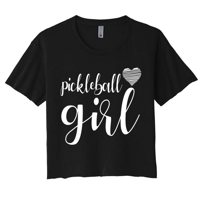 Pickleball Heart Girl Women's Crop Top Tee