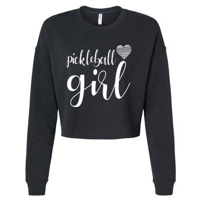 Pickleball Heart Girl Cropped Pullover Crew