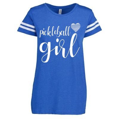 Pickleball Heart Girl Enza Ladies Jersey Football T-Shirt